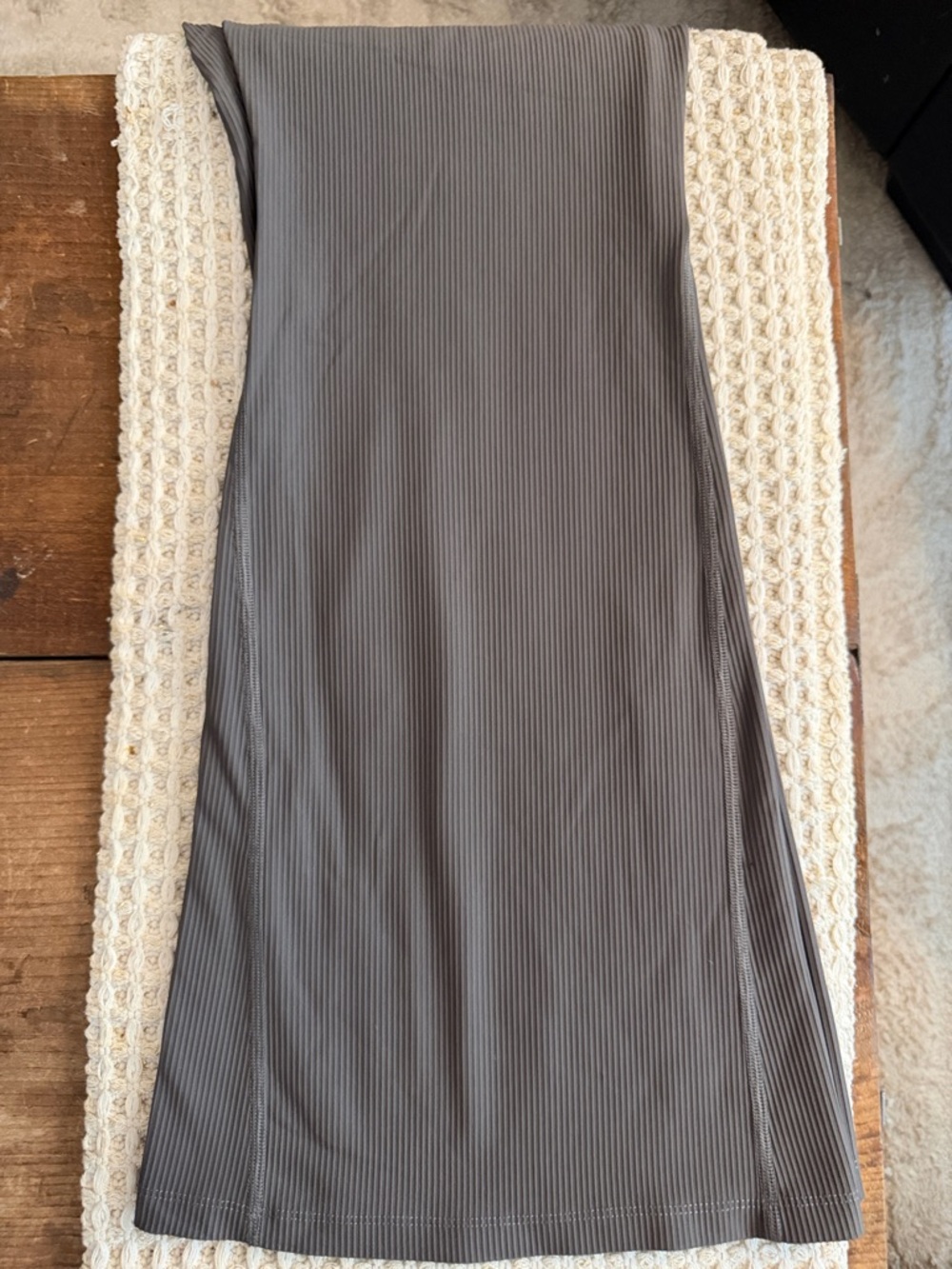 Ribbed Gray/Brown Old Navy Flare Leggings - Picture 2 of 4